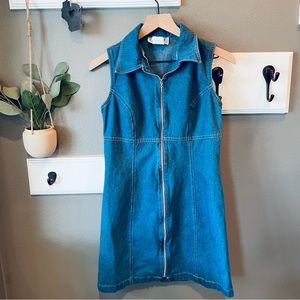 [La Belle] 90’s Denim Zipper Dress